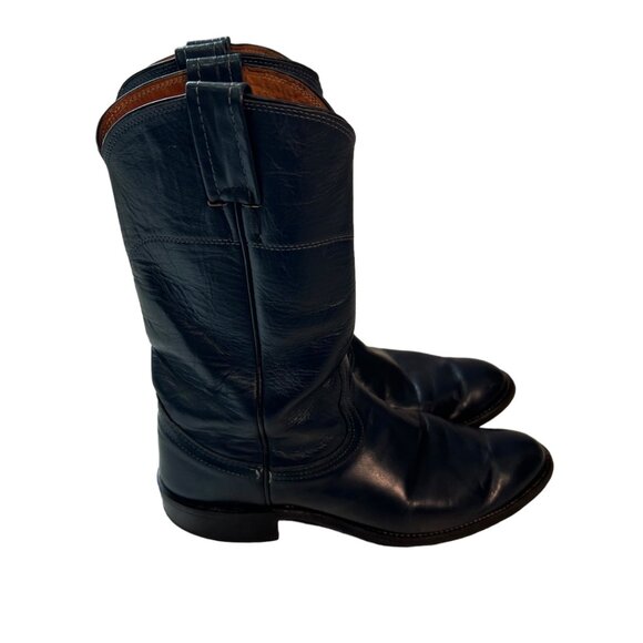 Vintage Nocona Steel Blue Leather Cowboy Boots Womens Size 6B Western Ranch - Picture 5 of 9